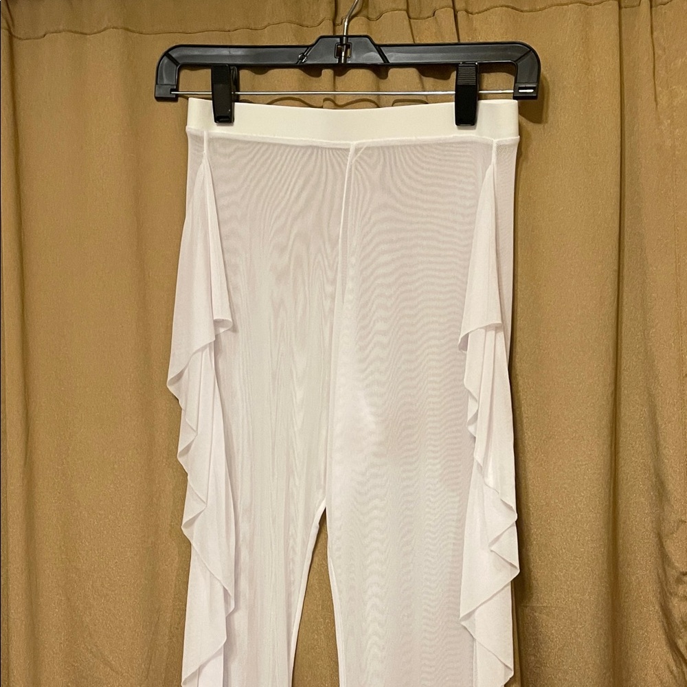 White Ruffled Pants - Picture 3 of 9